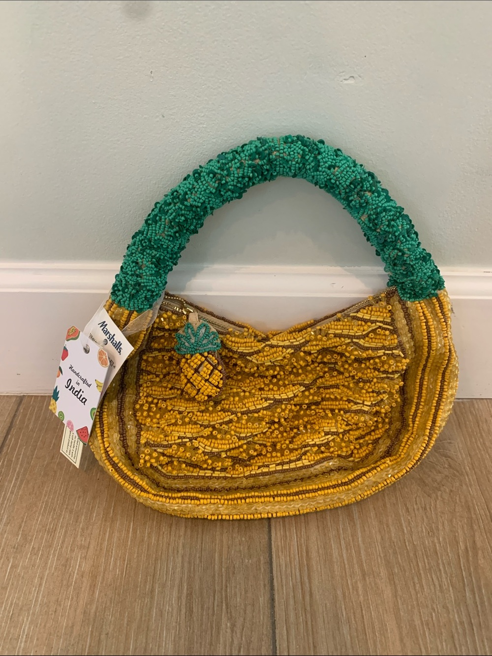 Pineapple viral beaded bag